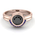 Bezel Black Diamond Bridal Set - Emerson No. 68